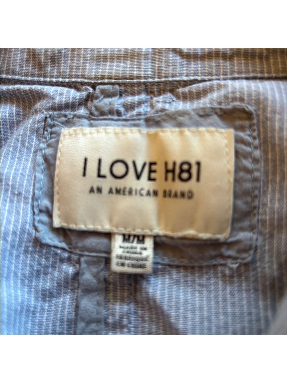 I Love H81 Forever 21 Blue & White Striped 1 Button Cotton Blazer Medium - Picture 4 of 5